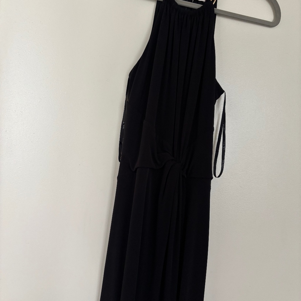 Calvin Klein black and gold scrunch tank dress